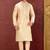 Mustard dupion art silk  kurta with  computerised embroidery machine work