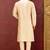 Mustard dupion art silk  kurta with  computerised embroidery machine work