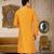 Yellow dupion art silk kurta with  computerised embroidery machine work