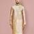 Dark beige dupion art silk kurta with  computerised embroidery machine work