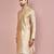 Dark beige dupion art silk kurta with  computerised embroidery machine work