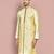 Fawn dupion art silk kurta with  computerised embroidery machine work