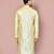 Fawn dupion art silk kurta with  computerised embroidery machine work