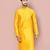 Yellow dupion art silk kurta with  computerised embroidery machine work