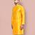 Yellow dupion art silk kurta with  computerised embroidery machine work