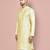 Fawn dupion art silk kurta with  computerised embroidery machine work