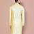 Fawn dupion art silk kurta with  computerised embroidery machine work