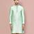 green fancy fabric  kurta with pattern work&pipein work