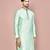 green fancy fabric  kurta with pattern work&pipein work