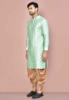 green fancy fabric  kurta with pattern work&pipein work 4