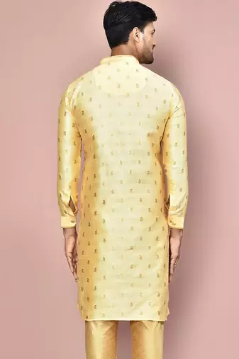 rust fancy fabric kurta with pattern work&pipein work