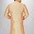 rust fancy fabric  kurta with side open with pipein work