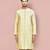 Fawn dupion art silk  kurta with  open sherwani style and full inside cotton linen