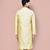 Fawn dupion art silk  kurta with  open sherwani style and full inside cotton linen