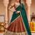 Elegant Copper Brown Lehenga with Rich Emerald Green Contrast Dupatta