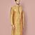 Beige dupion art silk  kurta with  open sherwani style and full inside cotton linen