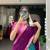 Sophisticated Sky Blue  Deep Purple Border Silk Lehenga Choli Set