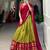 Vibrant Olive Green & Rani Pink Traditional Silk Lehenga Set