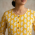 Yellow printed cotton kurti