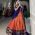 Stunning Burnt Orange & Royal Blue Border Silk Lehenga Choli Outfit