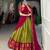 Vibrant Olive Green & Rani Pink Traditional Silk Lehenga Set