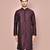 Wine dupion art silk  kurta with  open sherwani style and full inside cotton linen
