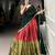 Classic Red Lehenga with Forest Green Dupatta and Traditional Motif Zari Work