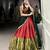Classic Red Lehenga with Forest Green Dupatta and Traditional Motif Zari Work