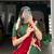 Traditional Silk Lehenga Set in Deep Green and Red with Ethnic Elephant Motif Border
