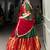 Traditional Silk Lehenga Set in Deep Green and Red with Ethnic Elephant Motif Border