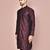 Wine dupion art silk  kurta with  open sherwani style and full inside cotton linen