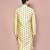 Fawn dupion art silk  kurta with  open sherwani style and full inside cotton linen