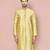 Pista dupion art silk kurta with  open sherwani style and full inside cotton linen