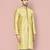 Pista dupion art silk kurta with  open sherwani style and full inside cotton linen