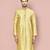 Pista dupion art silk kurta with  open sherwani style and full inside cotton linen