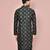 Black dupion art silk kurta with  open sherwani style and full inside cotton linen