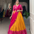 Graceful Yellow  Rani Pink Contrast Silk Ethnic Lehenga Ensemble