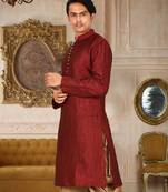 red jmr  kurta with  facny buttons