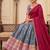 Graceful Grey Ethnic Set Paired with Magenta Pink Scalloped Border Dupatta