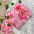 Pink georgette printed saree with floral print
