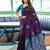 Purple art silk woven saree with zari work