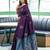 Purple art silk woven saree with zari work