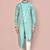 green zari jmr  kurta with  metal buttons