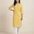 Yellow printed cotton kurti