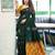 Green art silk woven saree with zari work
