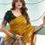 Mustard art silk woven saree with zari work