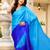 Blue georgette woven saree with zari work