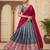 Graceful Grey Ethnic Set Paired with Magenta Pink Scalloped Border Dupatta