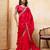 Pink satin embroidered saree with thread work