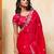 Pink satin embroidered saree with thread work
